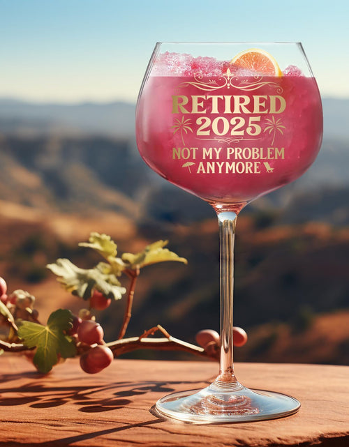Load image into Gallery viewer, NewEleven 16oz Retired 2025 White Wine Glass Retirement Gift Woman Coworker
