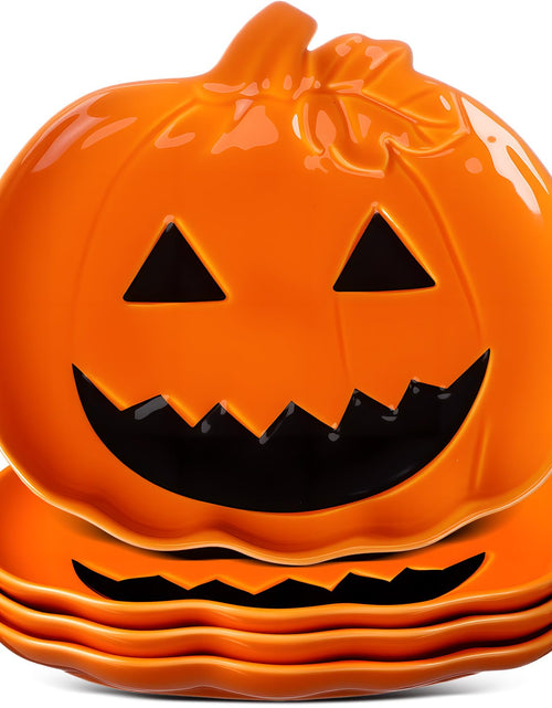 Load image into Gallery viewer, LemonRoad Halloween Ceramic Pumpkin Candy Dishes 7.87'' Orange 4 Pcs
