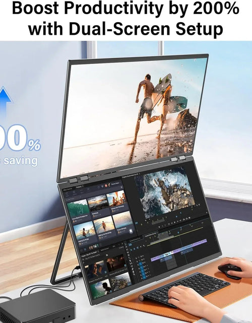 Load image into Gallery viewer, InnoView Foldable 23.8" Dual Monitor-INVPM609
