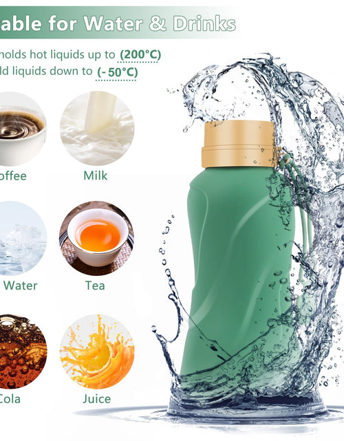 Load image into Gallery viewer, NAVTUE Collapsible Silicone Water Bottle 650ml Leak Proof Reusable Green
