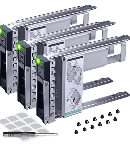 DRIVECADDY 3-Pack 3.5" Hard Drive Caddy 2.5" to 3.5" Adapter Dell Servers