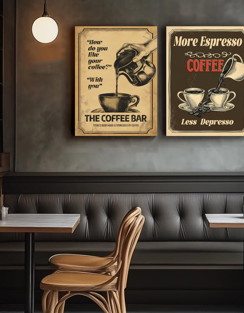 Load image into Gallery viewer, HTTART Vintage Coffee Canvas Wall Art 12x16 Set of 2 Retro Brown
