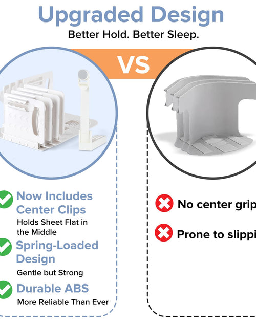 Load image into Gallery viewer, Moskiboly Upgraded Lock Bed Sheet Holders with Center Clips White Standard
