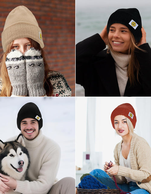 Load image into Gallery viewer, XMMAXFLOW Thick Knitted Winter Beanie Hat Cuffed Skull Cap Dark Orange
