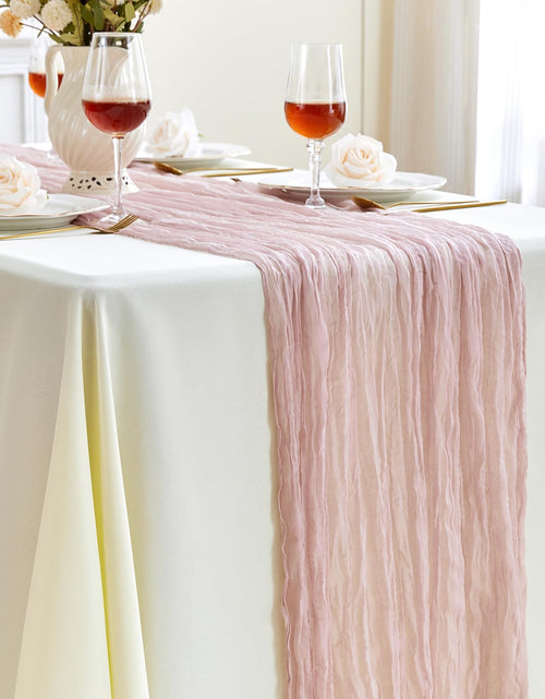 Load image into Gallery viewer, ZKPMJH 6PCS Dusty Pink Cheese Cloth Table Runner 35x120in Boho Gauze
