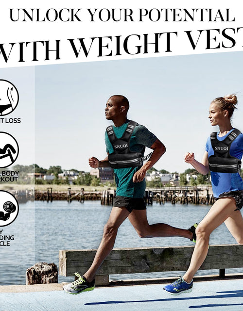 Load image into Gallery viewer, SNUQI Adjustable Weighted Vest with 6 Ironsand Weights Black Size 9-18 lb
