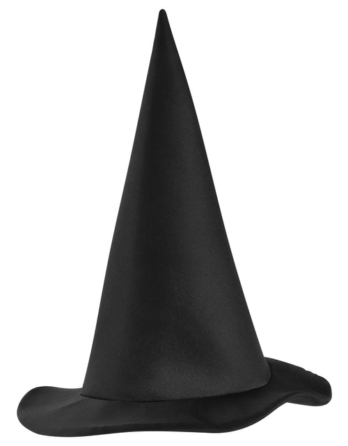 Load image into Gallery viewer, Spooktacular Creations Halloween Black Witch Hat Soft Satin Costume Accessory
