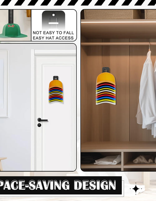 Load image into Gallery viewer, Generic Wall Mounted Hat Rack 2 Pack Adhesive Screw Mount Multilayer Cap Holder
