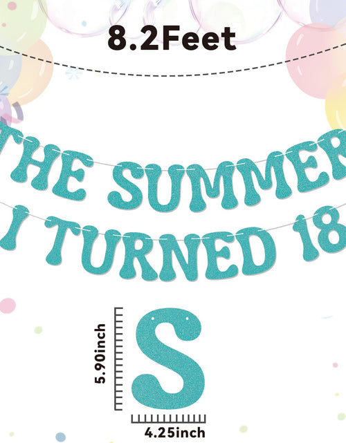 Load image into Gallery viewer, Nesinpa The Summer I Turned 18 Banner Blue Glitter 18th Birthday Party
