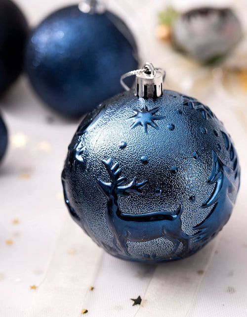 Load image into Gallery viewer, Senjie Night Blue Shatterproof Christmas Ornaments 32pcs Set Plastic
