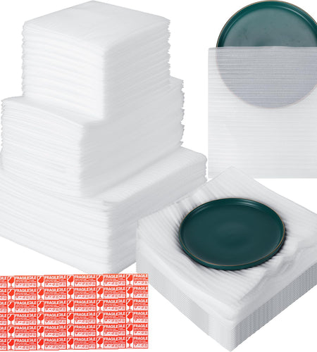 Berlune 200pcs Foam Sheets Packing Cushioning Supplies 7.5x7.5,7.5x12,12x12