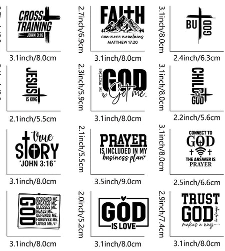 Amazingxy 9Pcs Religious Iron-On Decals DIY Heat Transfer Stickers