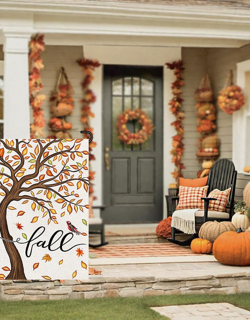 Load image into Gallery viewer, Decorhua Fall Garden Flag Burlap 12x18 Inch Double Sided Thanksgiving Maple Leaf
