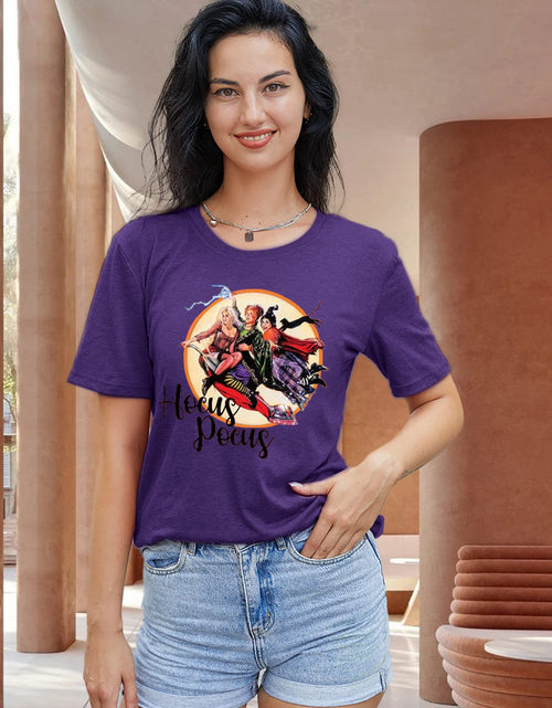 Load image into Gallery viewer, Anbech Hocus Pocus Sanderson Sisters Graphic Tee Dark Purple Size S
