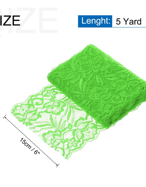 Load image into Gallery viewer, MECCANIXITY 6 Inch Lace Ribbon Floral Trim 5 Yard Green Sewing Craft Decor
