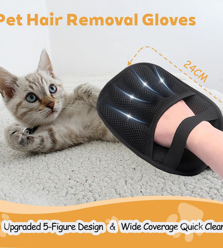 Kinhzrude Pet Hair Remover Gloves, Electrostatic, Reusable, 2 Pack