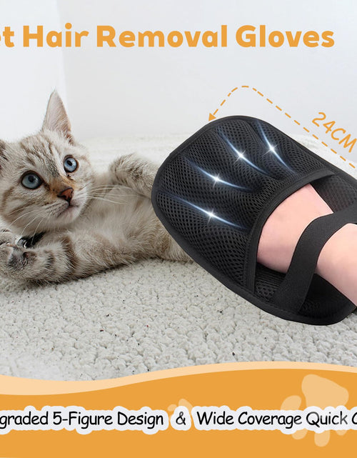 Load image into Gallery viewer, Kinhzrude Pet Hair Remover Gloves, Electrostatic, Reusable, 2 Pack
