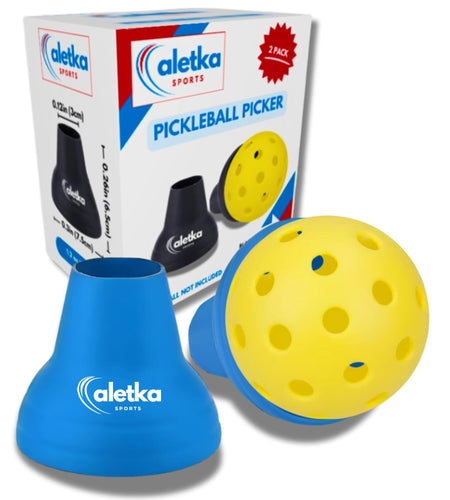 aletka 2-Pack Pickleball Ball Retriever Paddle Suction Cup Blue Pink