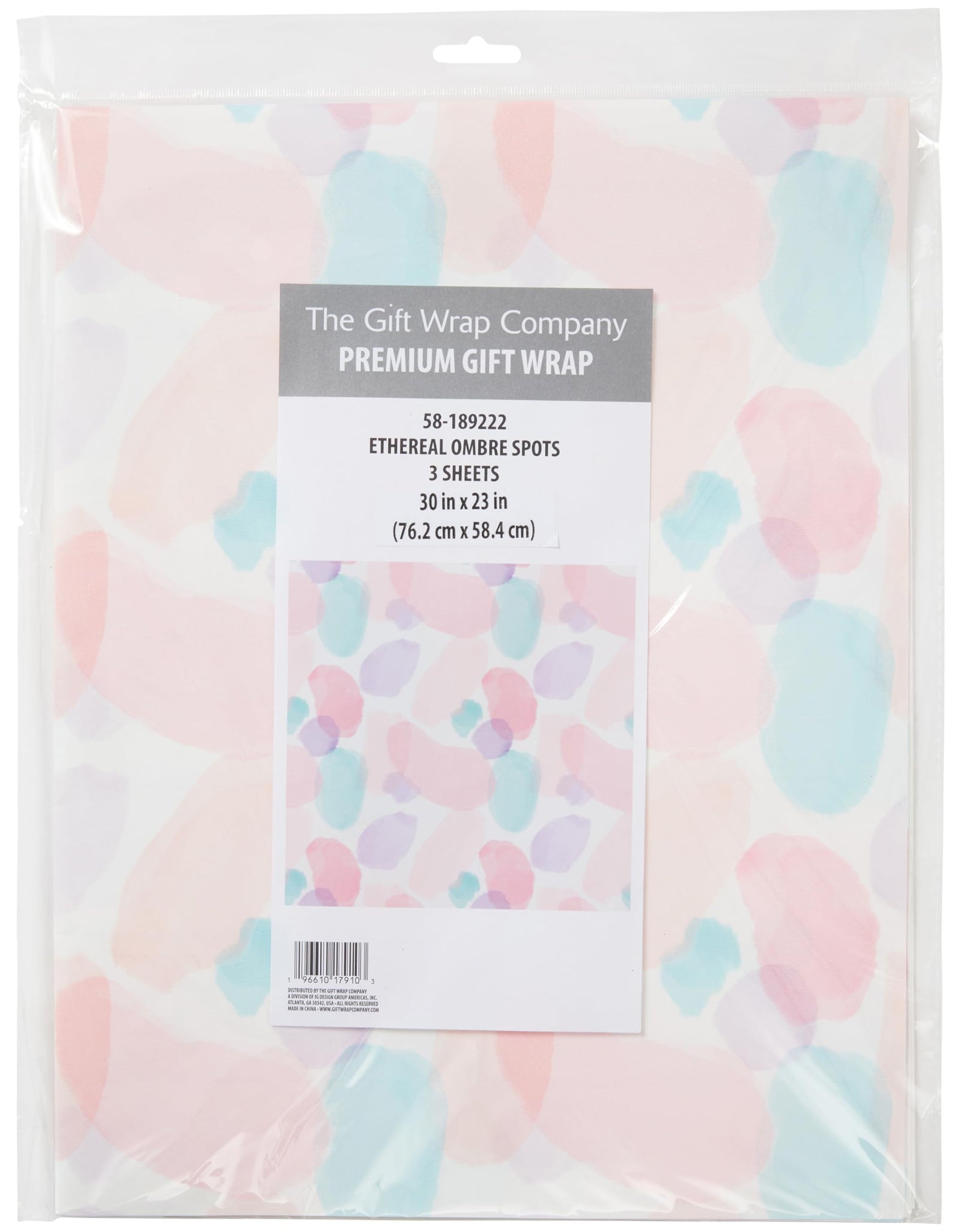The Gift Wrap Company Ombre Spots Gift Wrapping Paper Sheet 30x23 Multicolor 3pc