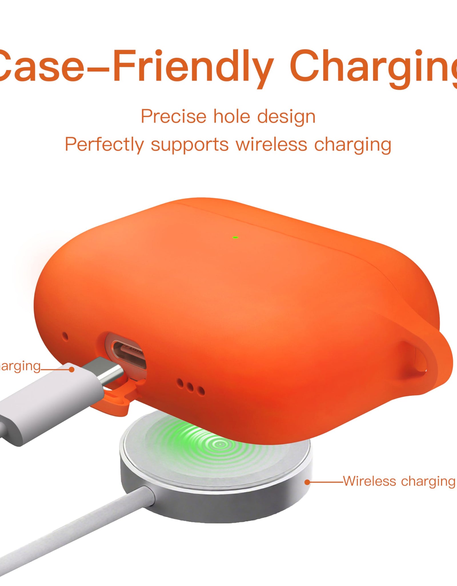 Brujula Silicone Case for AirPods Pro 3rd Gen 2025 Orange Protective Cover
