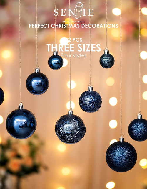 Load image into Gallery viewer, Senjie Night Blue Shatterproof Christmas Ornaments 32pcs Set Plastic
