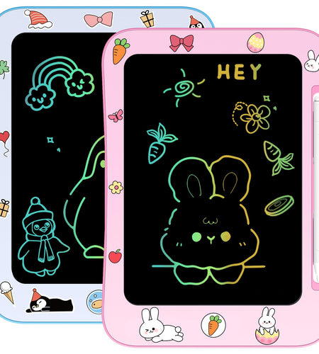 Genialba 2 Pack LCD Writing Tablet Kids Colorful Screen Pink & Blue