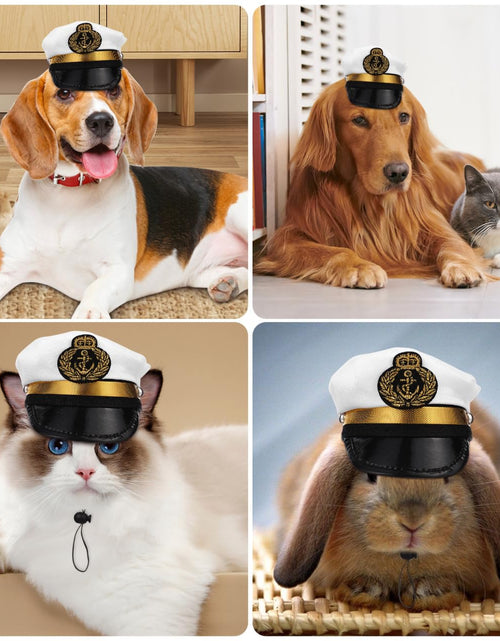 Load image into Gallery viewer, BESPORTBLE Small Dog Captain Sailor Hat Marine Admiral Costume Black
