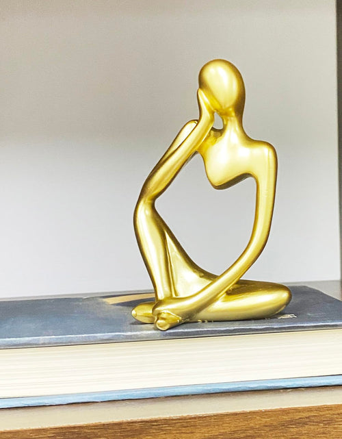 Load image into Gallery viewer, Lgmamob Thinker Gold Resin Decor Statue Small Sculpture Art Deco Figurine
