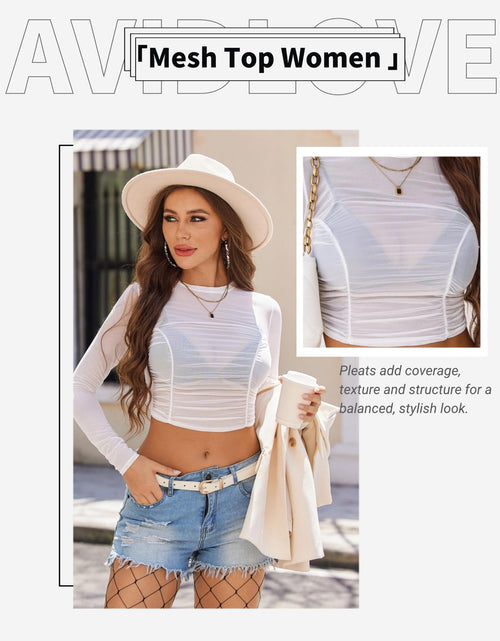 Load image into Gallery viewer, Avidlove Sheer See Through Black Top for Women Classic Style Size L
