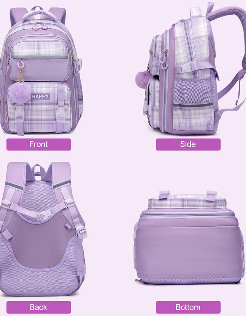 Load image into Gallery viewer, KEBEIXUAN Backpack Set 3PCS School Lunch Box Pencil Case Pink 11.81x7.87x17.32
