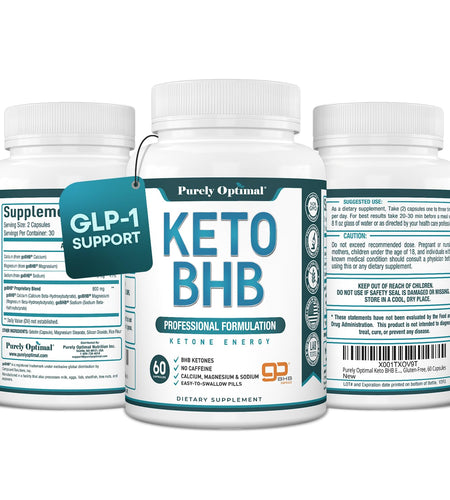 Purely Optimal Keto BHB Capsules Exogenous Ketones 120 Capsules Energy Focus