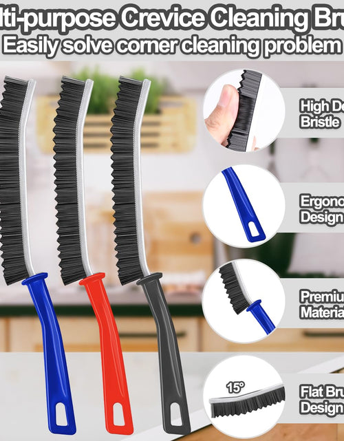 Load image into Gallery viewer, XANGNIER Hard Bristle Crevice Cleaning Brush 3 Pcs Multicolor
