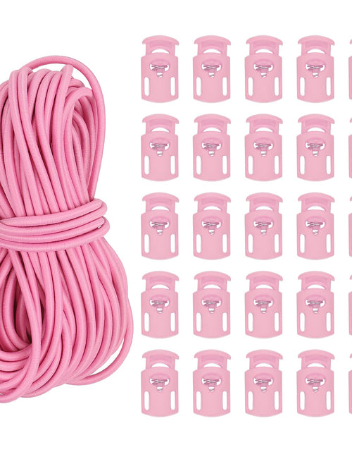Load image into Gallery viewer, PATIKIL 10 Yard Elastic Bungee Cord &amp; Cord Lock, Pink, 25 Pack
