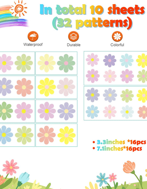 Load image into Gallery viewer, Rapid Decor 32 Pcs Danish Pastel Waterproof Removable Flower Wall Decals
