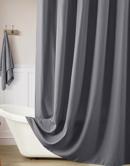 Load image into Gallery viewer, Jolilight Grey Linen Blend Shower Curtain Rustic Cottage 72x72 with Hooks
