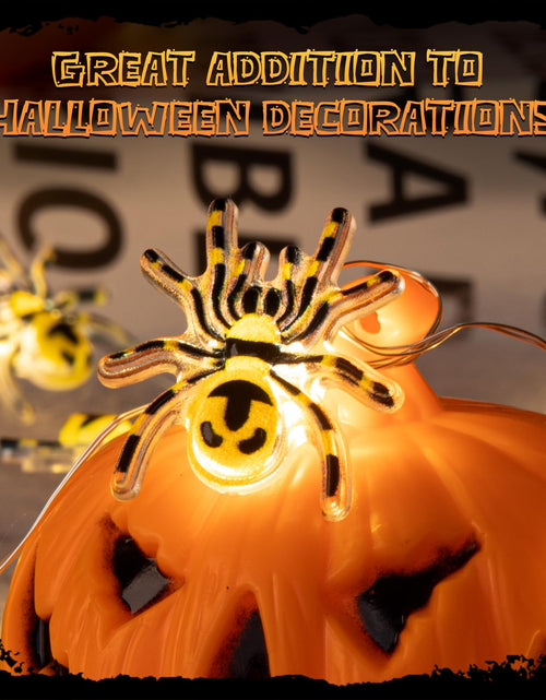 Load image into Gallery viewer, Joygoods Halloween Spider String Lights 7ft 20 LED Warm White Battery 2 Pack
