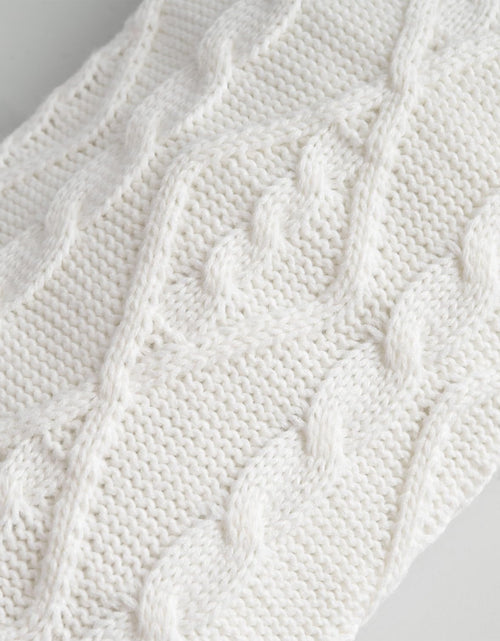 Load image into Gallery viewer, Mayler Yee Dog Christmas Stocking White Knit Bone Shape 16.7x9.6 Inch
