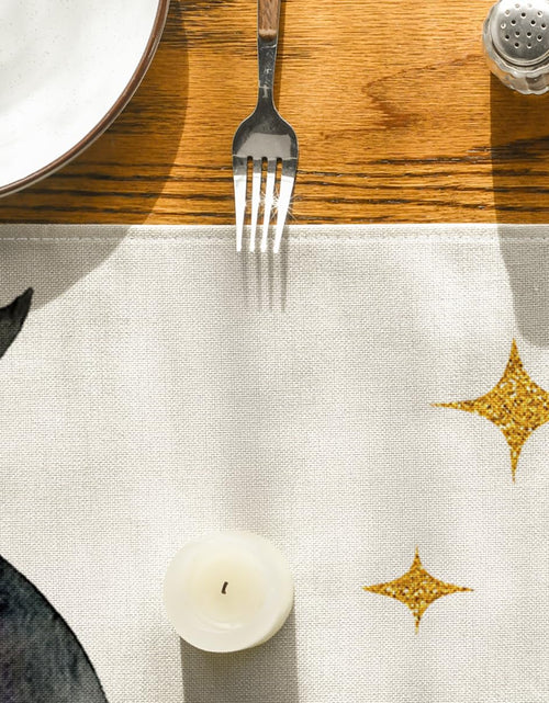 Load image into Gallery viewer, Artoid Mode Halloween Table Runner Black Cat Pumpkins Moon 13x72 Inch Beige
