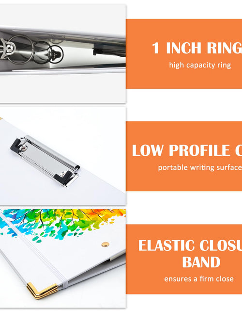 Load image into Gallery viewer, Lattlefnki Cute 3 Ring Binder 1 Inch Round Clipboard White 5 Dividers 8.5x11
