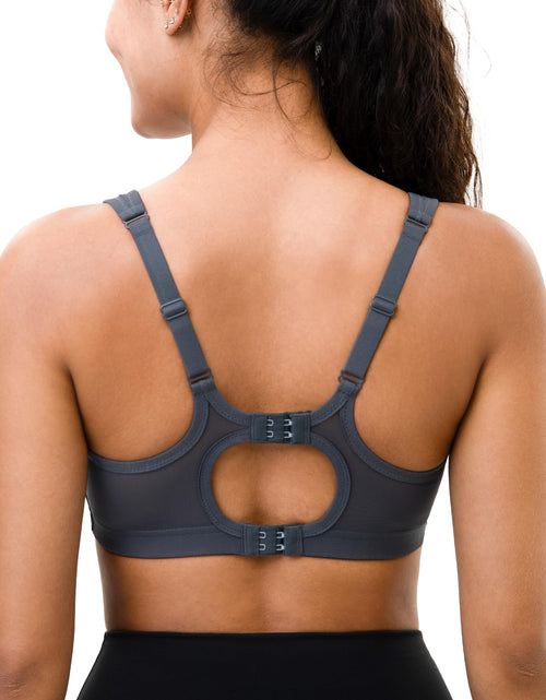 Load image into Gallery viewer, Luvrobes Women's Sports Bra Racerback Adjustable Straps Grey Size M
