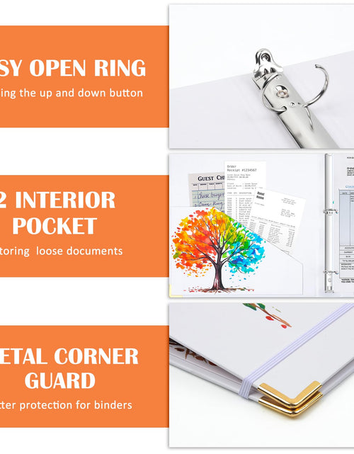 Load image into Gallery viewer, Lattlefnki Cute 3 Ring Binder 1 Inch Round Clipboard White 5 Dividers 8.5x11
