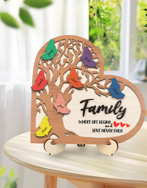 Load image into Gallery viewer, HPNIUB 3D Family Tree Decor Personalized Names Sign 11.4x11.2 Multicolor
