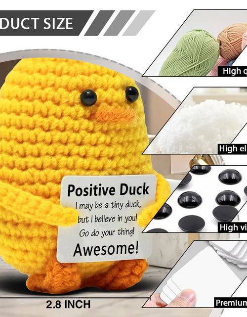 Load image into Gallery viewer, VKYN Handmade Multicolour Crochet Duck Inspirational Mental Health Decor
