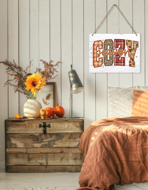 Load image into Gallery viewer, BELLOWDEER Hey There Pumpkin Rustic Wood Hanging Sign Fall Decor 8x10 Inches
