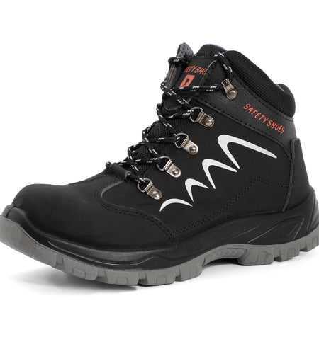 ESTAMICO Steel Toe Waterproof Work Boots Men Black Size 7.5