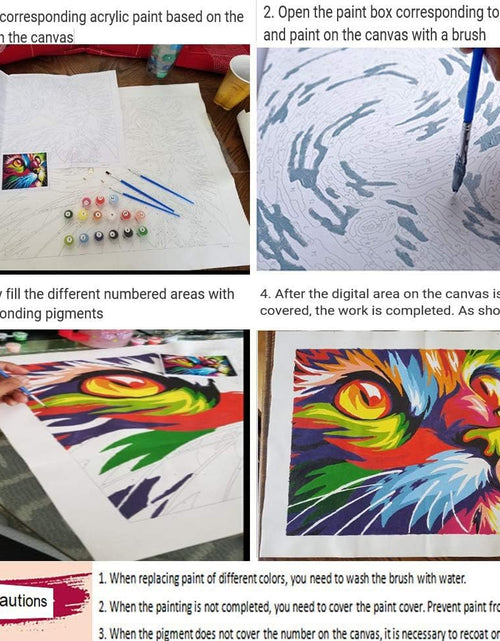 Load image into Gallery viewer, Entongstar Paint by Numbers Kit for Kids Guitar Cat 50mm x 40mm x 1mm
