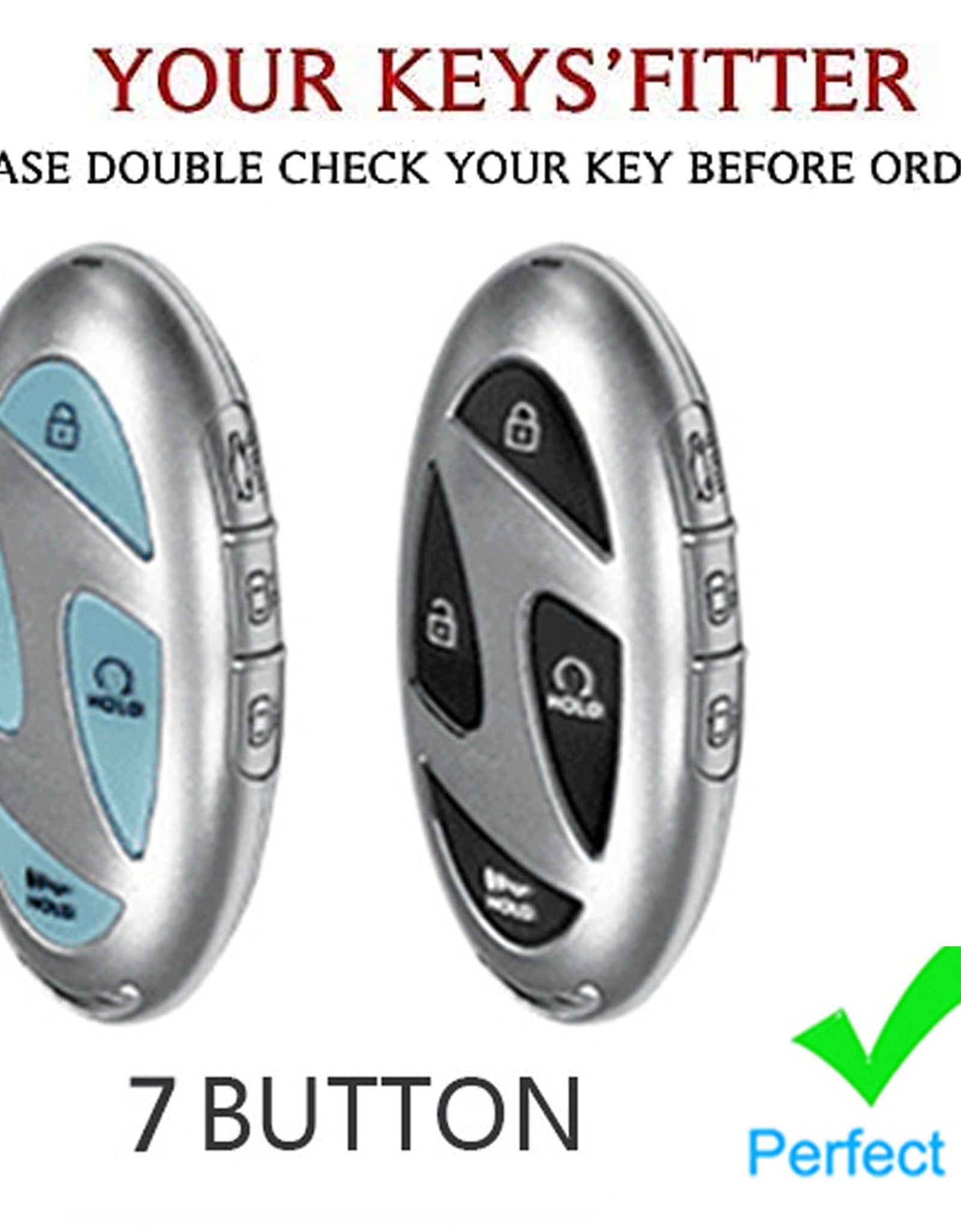 TAPAYICA Hyundai Key Fob Cover 7Buttons Black-Gold for Ioniq 6 Grandeur GN7 KONA