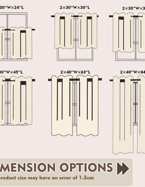 Load image into Gallery viewer, ZWARMY Kitchen Tier Curtains 84x40in White Semi Light Filtering 2Pcs
