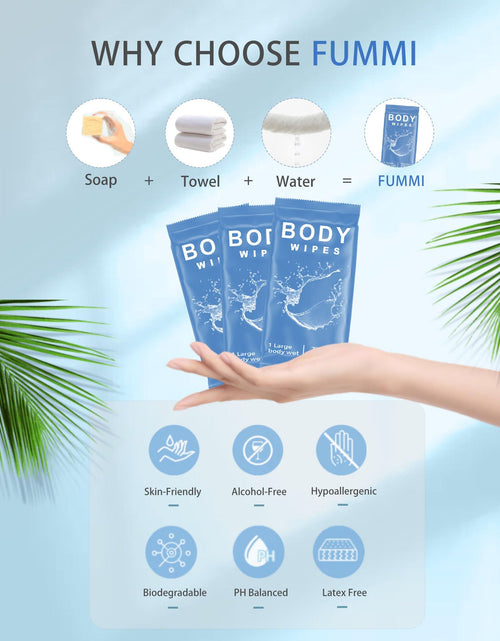 Load image into Gallery viewer, FUMMI 300 Pack Large Body Wipes Moisturizing No Rinse Bath Wipes Unscented
