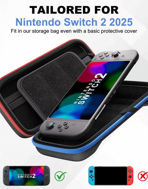 Load image into Gallery viewer, KCKTR Nintendo Switch 2 Carrying Case Hard Shell Durable Red Lightweight
